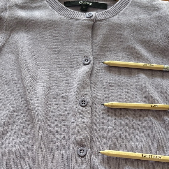 Quince Lilac Lavender Organic Cotton Crewneck Toddler Girls Sweater Size 2T - Picture 5 of 8